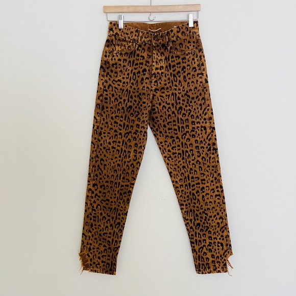Saint Laurent Leopard Animal Print High Rise Slim Leg Jeans SZ 26 - Picture 2 of 8